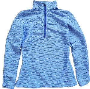 FILA BLUE TEXTURED HALF ZIP PULLOVER - MEDIUM